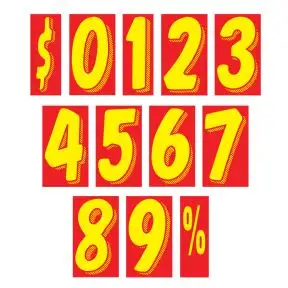 Number Windshield Stickers - 7.5" Red