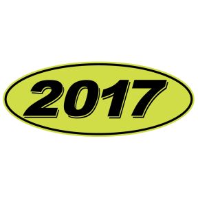 3D Oval Year Windshield Stickers - Green