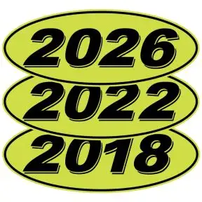 3D Oval Year Windshield Stickers - Green
