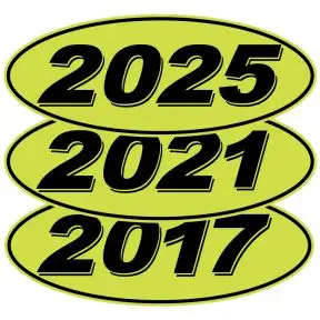 3D Oval Year Windshield Stickers - Green