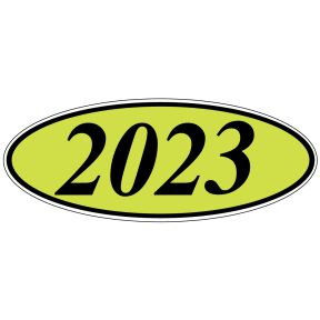 Oval Year Windshield Stickers - Green