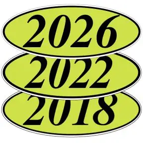 Oval Year Windshield Stickers - Green