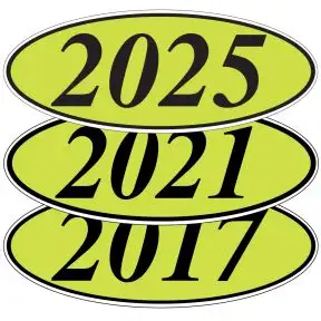 Oval Year Windshield Stickers - Green