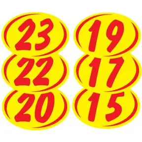 2 Digit Year Windshield Stickers - Red