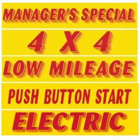 Rectangular Slogan Windshield Stickers - Red