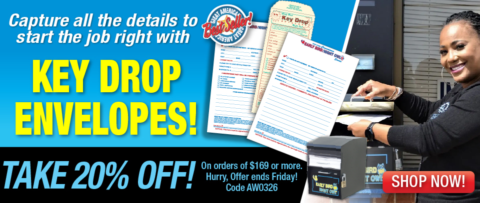 Capture all the details to start the job right with Key Drop Envelopes! Save 20% on orders of $169 or more. Hurry &ndash; offer ends Friday! Use Code AW0126 Shop Now!