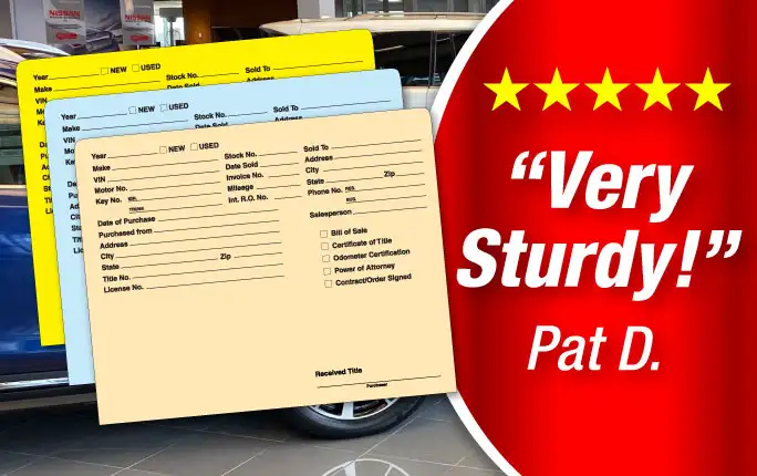 Vehicle Deal Jackets Heavy Weight Car Deal Jackets are very sturdy according to a 5 star review.