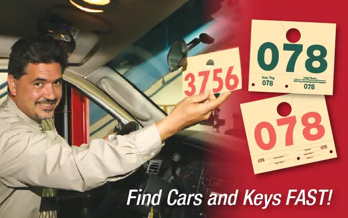 Service Dispatch Numbers make finding cars and keys fast.